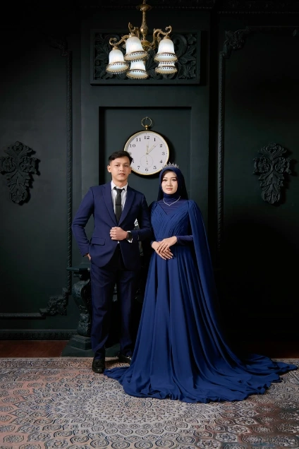 Foto Prewedding gaun warna biru di cikarang