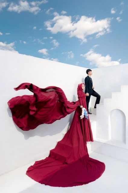 foto prewedding rooftop di jababeka | golden studio
